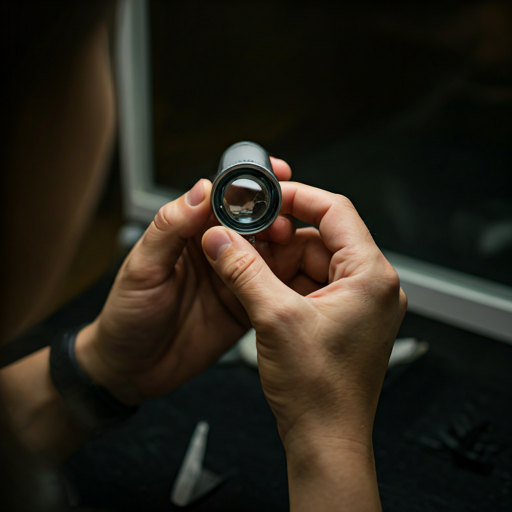 Master jeweller examining a diamond under specialised lens